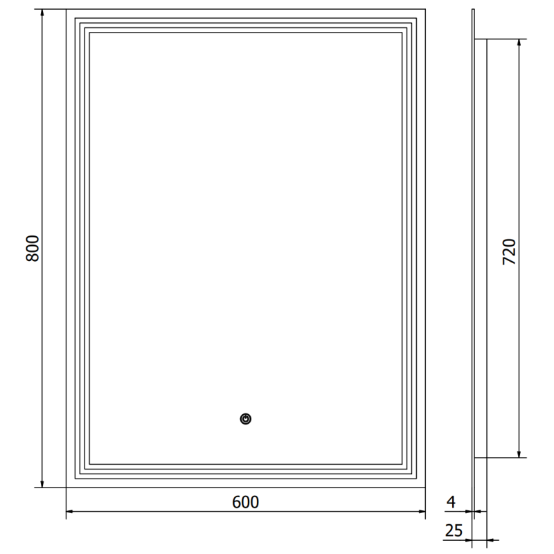 Mexen Taco illuminated bathroom mirror 60 x 80 cm, LED 6000K, anti-fog - 9805-060-080-611-00