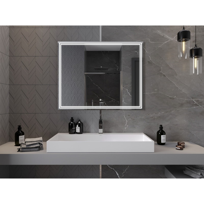 Mexen Taco backlit bathroom mirror 100 x 80 cm, LED 6000K, anti-fog - 9805-100-080-611-00