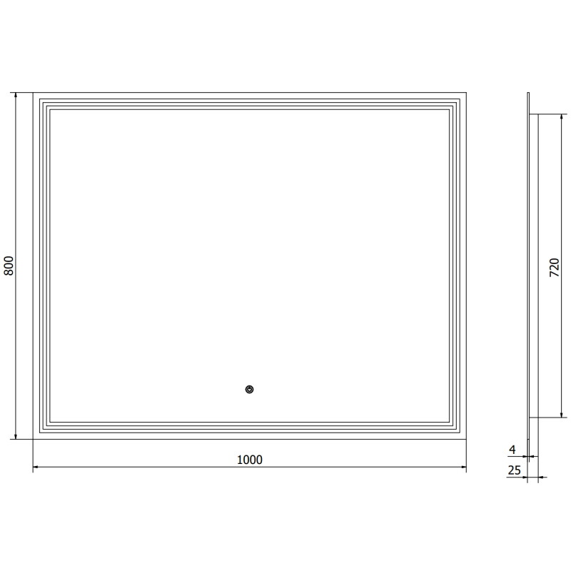 Mexen Taco backlit bathroom mirror 100 x 80 cm, LED 6000K, anti-fog - 9805-100-080-611-00