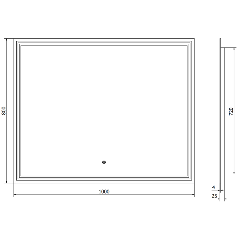 Mexen Taco illuminated bathroom mirror 100 x 80 cm, LED 6000K, anti-fog - 9805-100-080-611-00
