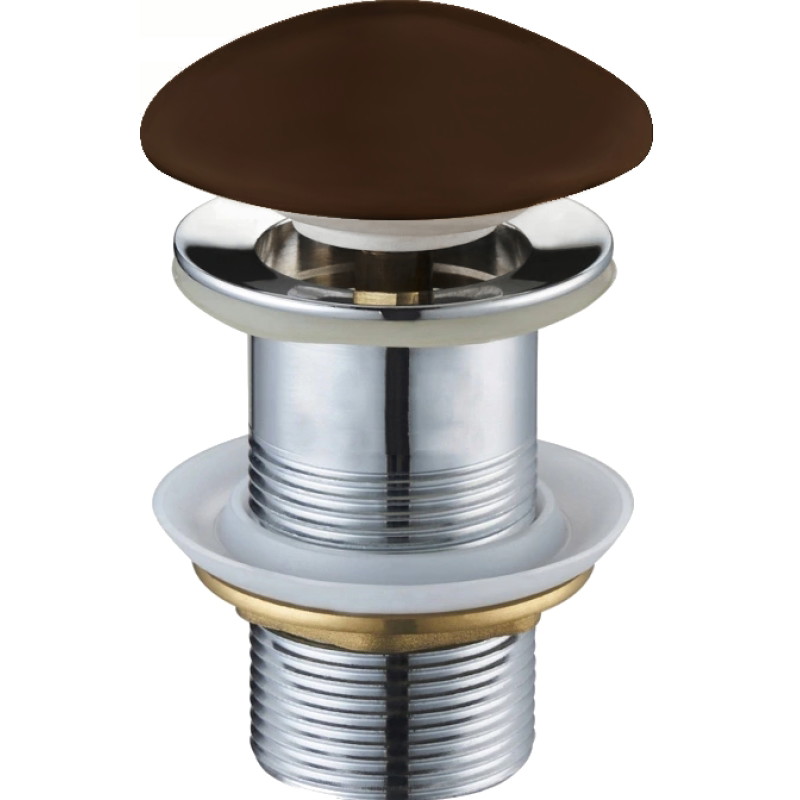 Mexen round click-clack plug, brown matte ceramic - 79910-68