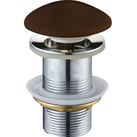 Mexen round click-clack plug, brown matte ceramic - 79910-68