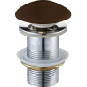 Mexen round click-clack plug, brown matte ceramic - 79910-68