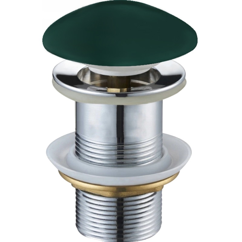Mexen round click-clack drain stopper, dark green ceramic matte - 79910-47