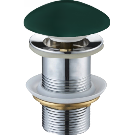 Mexen round click-clack drain stopper, dark green ceramic matte - 79910-47