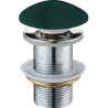 Mexen round click-clack drain stopper, dark green ceramic matte - 79910-47