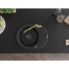 Mexen Kevin granite sink single-bowl with drainer and kitchen faucet Carla, black - 6517-77-670700-50-B