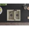 Mexen Carlos 1.5-bowl granite sink with kitchen faucet Carla, beige - 6518-69-670700-70