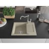 Mexen Enzo 1-bowl granite sink with drainer and Carla kitchen tap, beige - 6506-69-670700-00