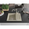 Mexen Enzo 1-bowl granite sink with drainer and Carla kitchen faucet, beige - 6506-69-670700-69