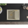 Mexen Enzo granite kitchen sink 1-chamber with drainer and kitchen faucet Carla, beige - 6506-69-670700-50