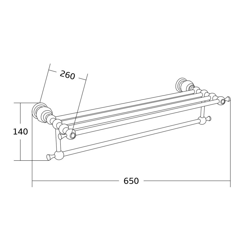 Mexen Estela towel rack, chrome - 7011520-00
