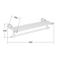 Mexen Estela towel rack, rose gold - 7011520-60