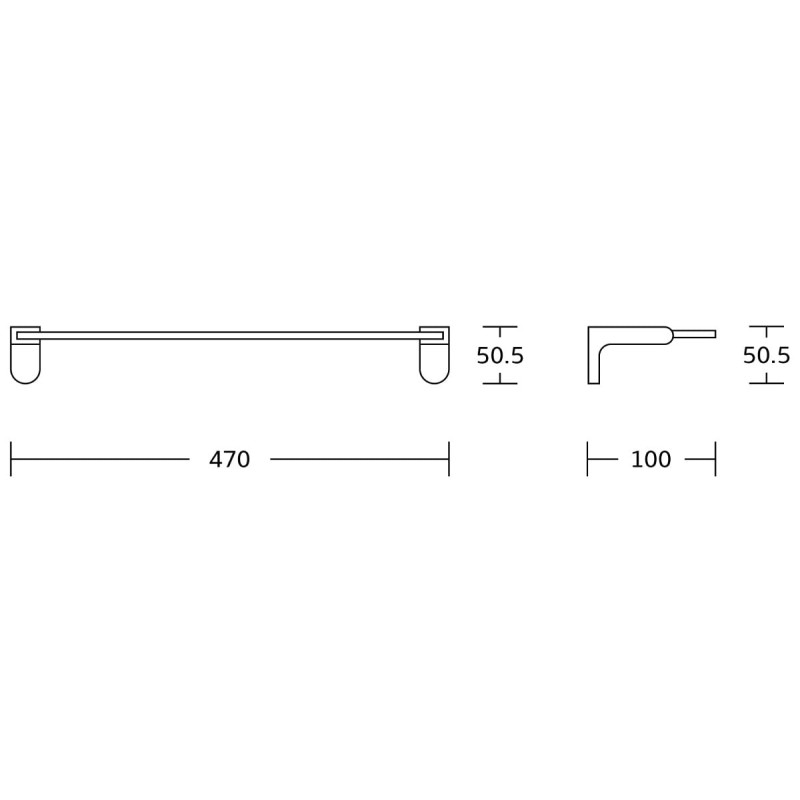 Mexen Lea hanging glass shelf, black - 7026037-70