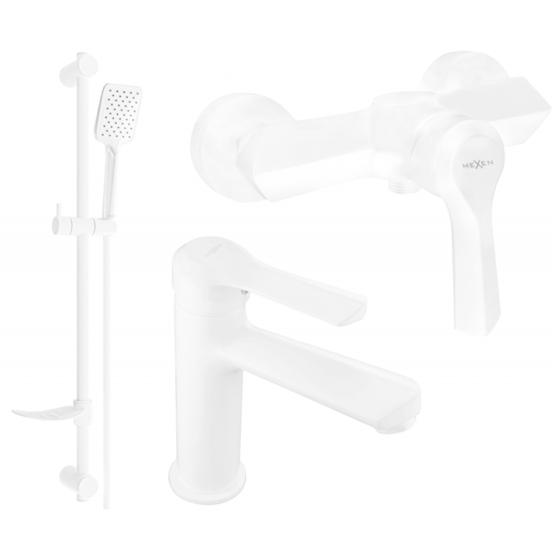 Mexen Sabre DF62 shower set, White - 72104DF62-20