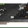 Mexen Matias 1.5-compartment granite sink with a drip tray and kitchen mixer tap Aster, Black - 6502-77-73450-07
