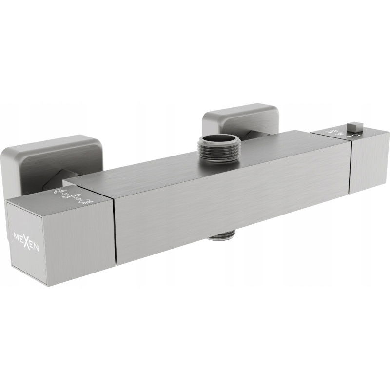 Mexen Cube thermostatic shower mixer, graphite - 77250-66