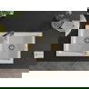 Mexen Mario 2-compartment granite sink with a kitchen mixer tap Aster, White - 6504-20-73450-57-G