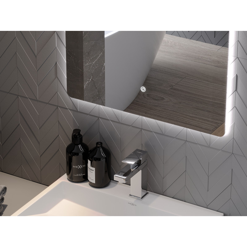 Mexen Sun backlit bathroom mirror 80 x 60 cm, LED 6000K, anti-fog - 9807-080-060-611-00