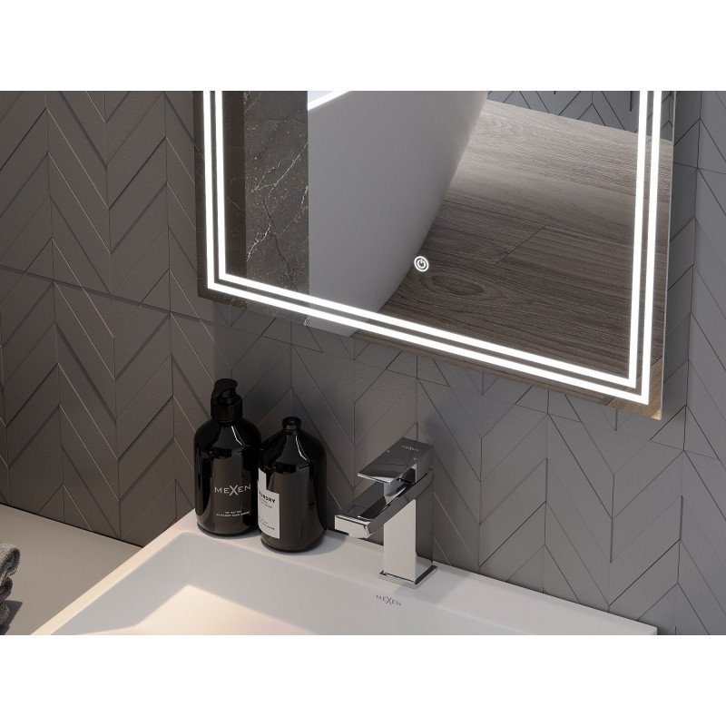 Mexen Taco bathroom mirror illuminated 50 x 70 cm, LED 6000K, anti-fog - 9805-050-070-611-00