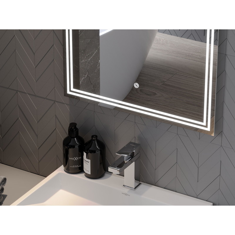 Mexen Taco illuminated bathroom mirror 50 x 70 cm, LED 6000K, anti-fog - 9805-050-070-611-00