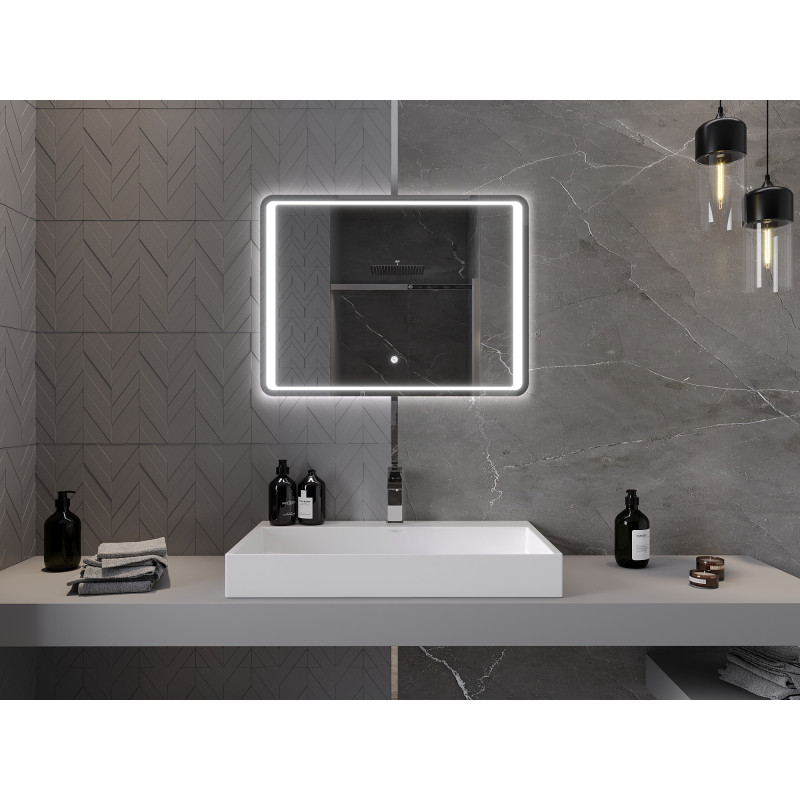 Mexen Zusa illuminated bathroom mirror 80 x 60 cm, LED 6000K, anti-fog - 9808-080-060-611-00