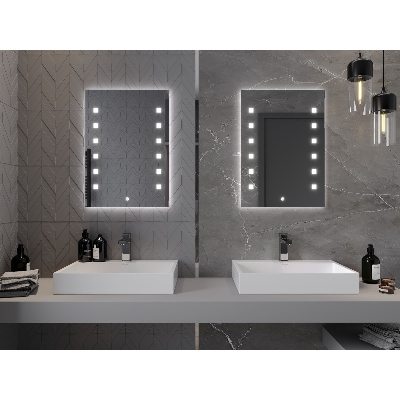 Mexen Ner illuminated bathroom mirror 50 x 70 cm, LED 6000K, anti-fog - 9809-050-070-611-00