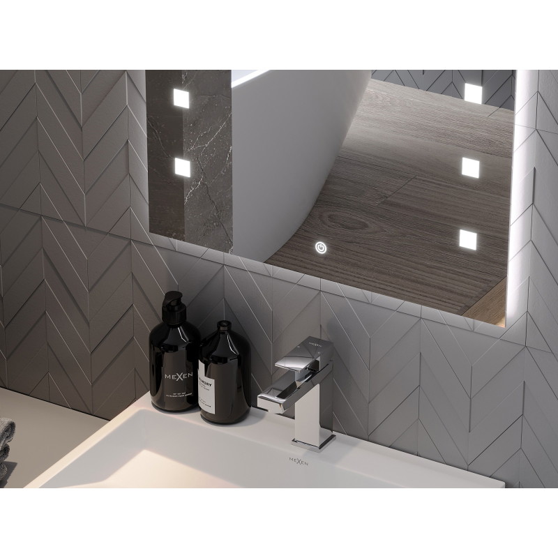 Mexen Ner backlit bathroom mirror 50 x 70 cm, LED 6000K, anti-fog - 9809-050-070-611-00