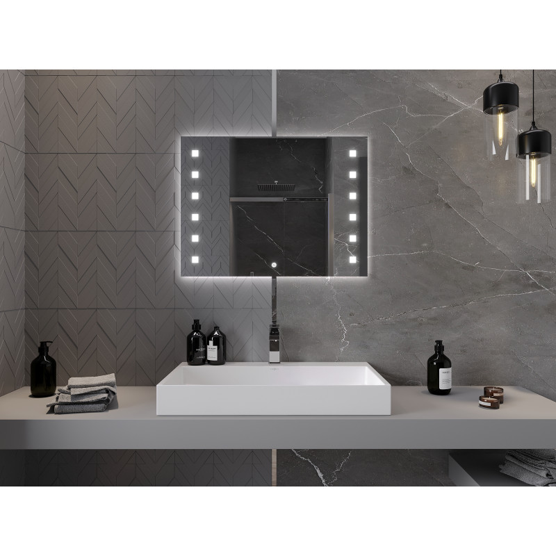 Mexen Ner illuminated bathroom mirror 80 x 60 cm, LED 6000K, anti-steam - 9809-080-060-611-00