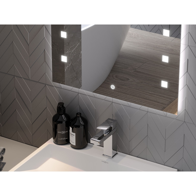 Mexen Ner illuminated bathroom mirror 100 x 80 cm, LED 6000K, anti-fog - 9809-100-080-611-00
