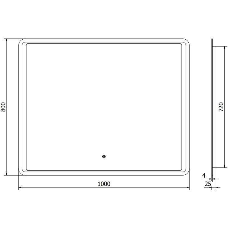 Mexen Zusa bathroom mirror with backlight 100 x 80 cm, LED 6000K, anti-fog - 9808-100-080-611-00