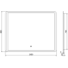 Mexen Zusa illuminated bathroom mirror 100 x 80 cm, LED 6000K, demister - 9808-100-080-611-00