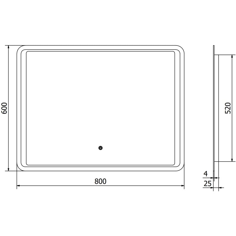 Mexen Zusa backlit bathroom mirror 80 x 60 cm, LED 6000K, anti-fog - 9808-080-060-611-00