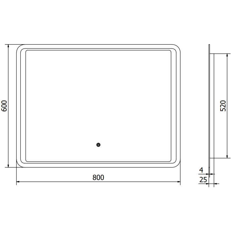Mexen Zusa illuminated bathroom mirror 80 x 60 cm, LED 6000K, anti-fog - 9808-080-060-611-00