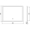 Mexen Zusa illuminated bathroom mirror 80 x 60 cm, LED 6000K, demister - 9808-080-060-611-00