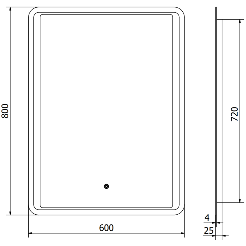 Mexen Zusa backlit bathroom mirror 60 x 80 cm, LED 6000K, anti-fog - 9808-060-080-611-00