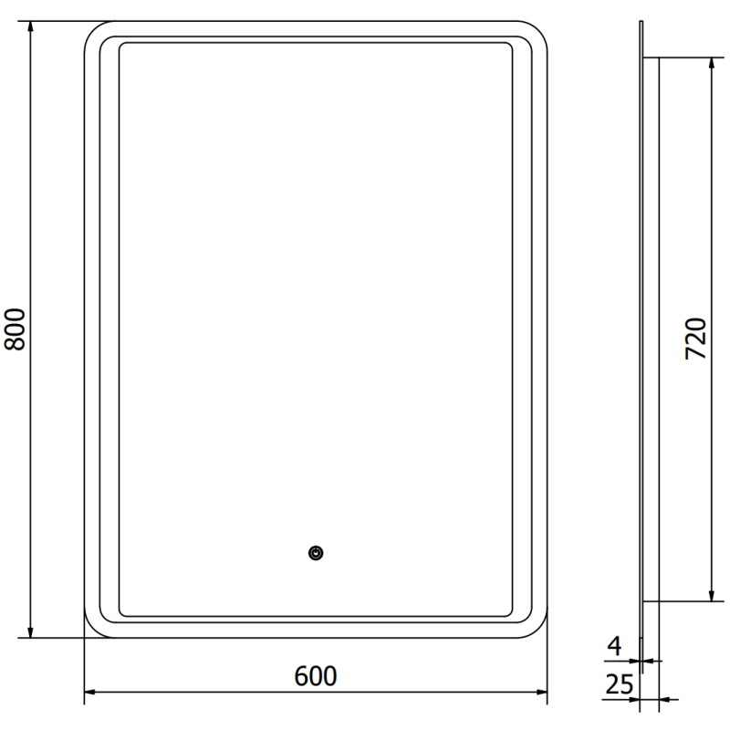 Mexen Zusa illuminated bathroom mirror 60 x 80 cm, LED 6000K, anti-fog - 9808-060-080-611-00