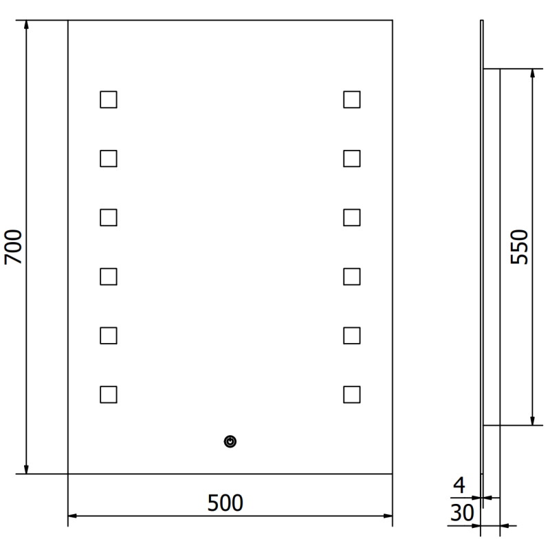 Mexen Ner backlit bathroom mirror 50 x 70 cm, LED 6000K, anti-fog - 9809-050-070-611-00