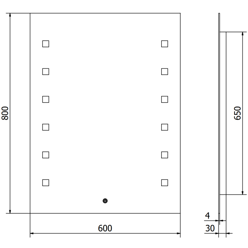Mexen Ner illuminated bathroom mirror 60 x 80 cm, LED 6000K, anti-fog - 9809-060-080-611-00