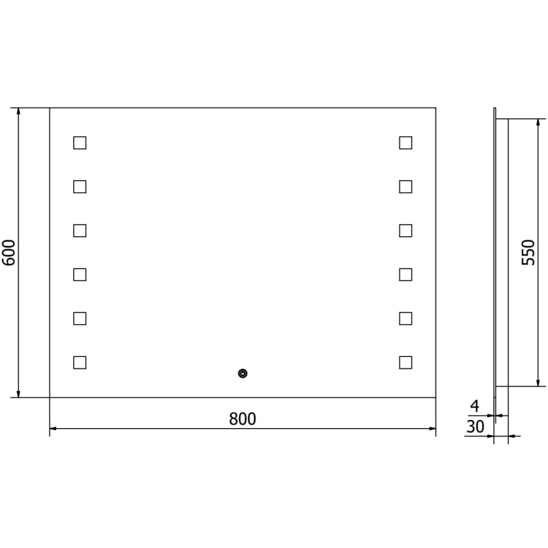 Mexen Ner illuminated bathroom mirror 80 x 60 cm, LED 6000K, anti-fog - 9809-080-060-611-00