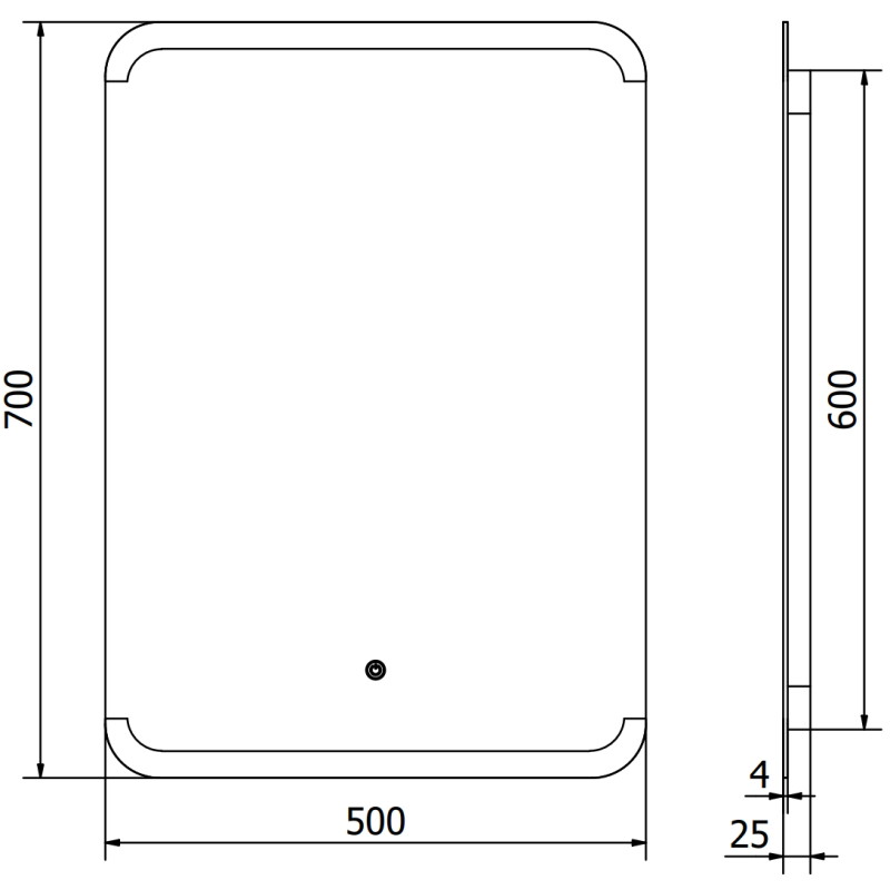 Mexen Nida bathroom mirror illuminated 50 x 70 cm, LED 6000K, anti-fog - 9806-050-070-611-00