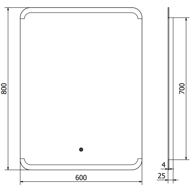 Mexen Nida bathroom mirror illuminated 60 x 80 cm, LED 6000K, anti-fog - 9806-060-080-611-00