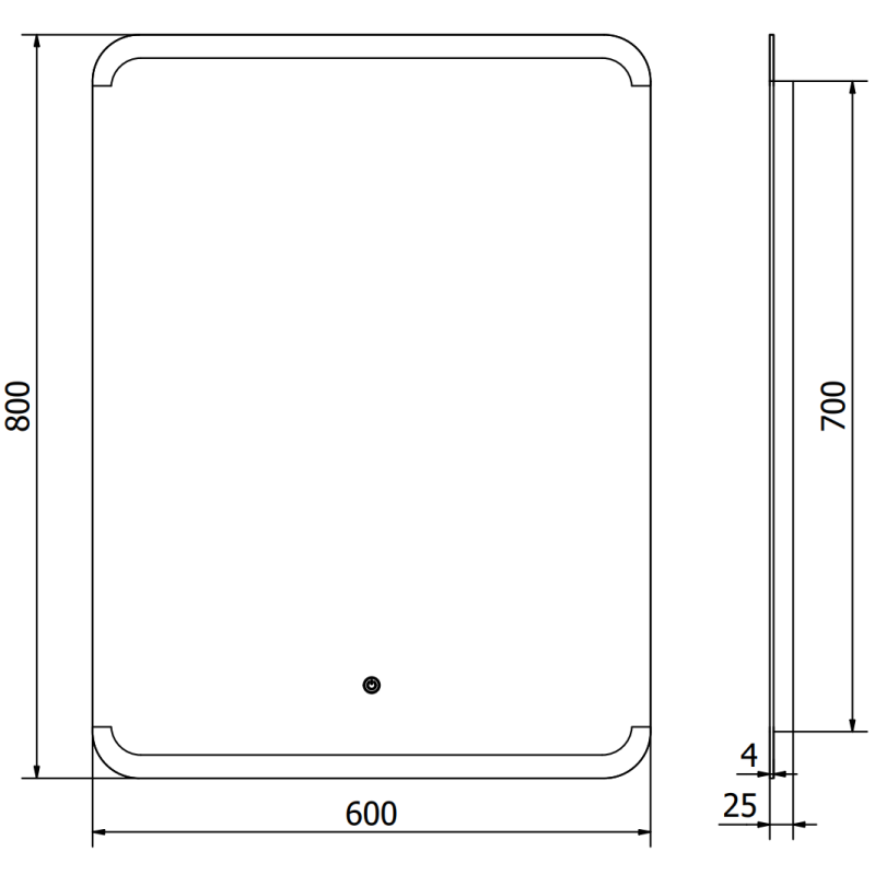 Mexen Nida illuminated bathroom mirror 60 x 80 cm, LED 6000K, anti-fog - 9806-060-080-611-00
