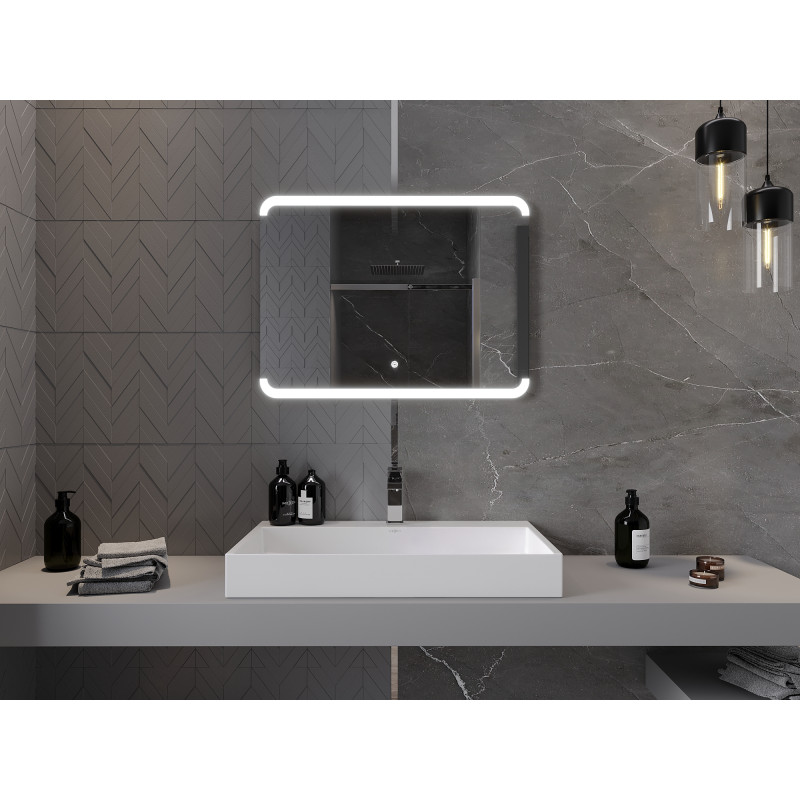 Mexen Nida illuminated bathroom mirror 80 x 60 cm, LED 6000K, anti-fog - 9806-080-060-611-00