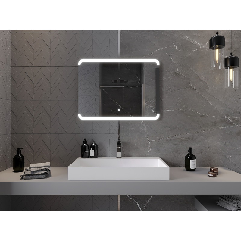 Mexen Nida illuminated bathroom mirror 80 x 60 cm, LED 6000K, anti-steam - 9806-080-060-611-00