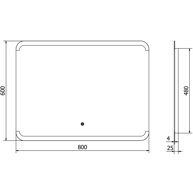 Mexen Nida illuminated bathroom mirror 80 x 60 cm, LED 6000K, anti-steam - 9806-080-060-611-00