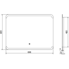 Mexen Nida illuminated bathroom mirror 80 x 60 cm, LED 6000K, anti-steam - 9806-080-060-611-00