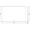 Mexen Nida illuminated bathroom mirror 120 x 80 cm, LED 6000K, anti-fog - 9806-120-080-611-00