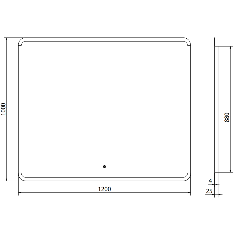 Mexen Nida illuminated bathroom mirror 120 x 100 cm, LED 6000K, anti-fog - 9806-120-100-611-00