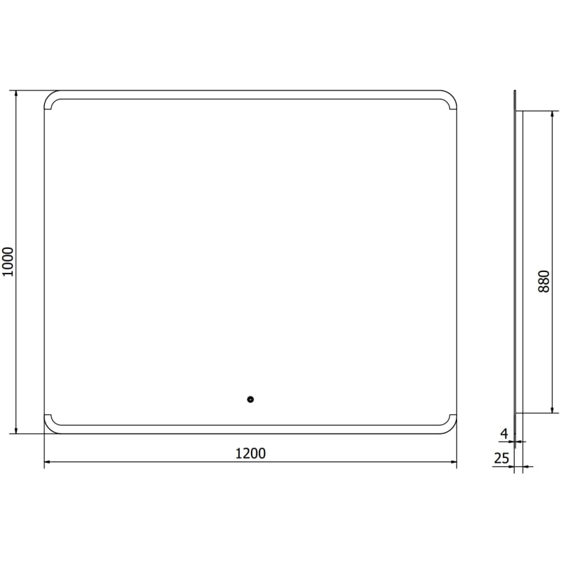 Mexen Nida illuminated bathroom mirror 120 x 100 cm, LED 6000K, antifog - 9806-120-100-611-00